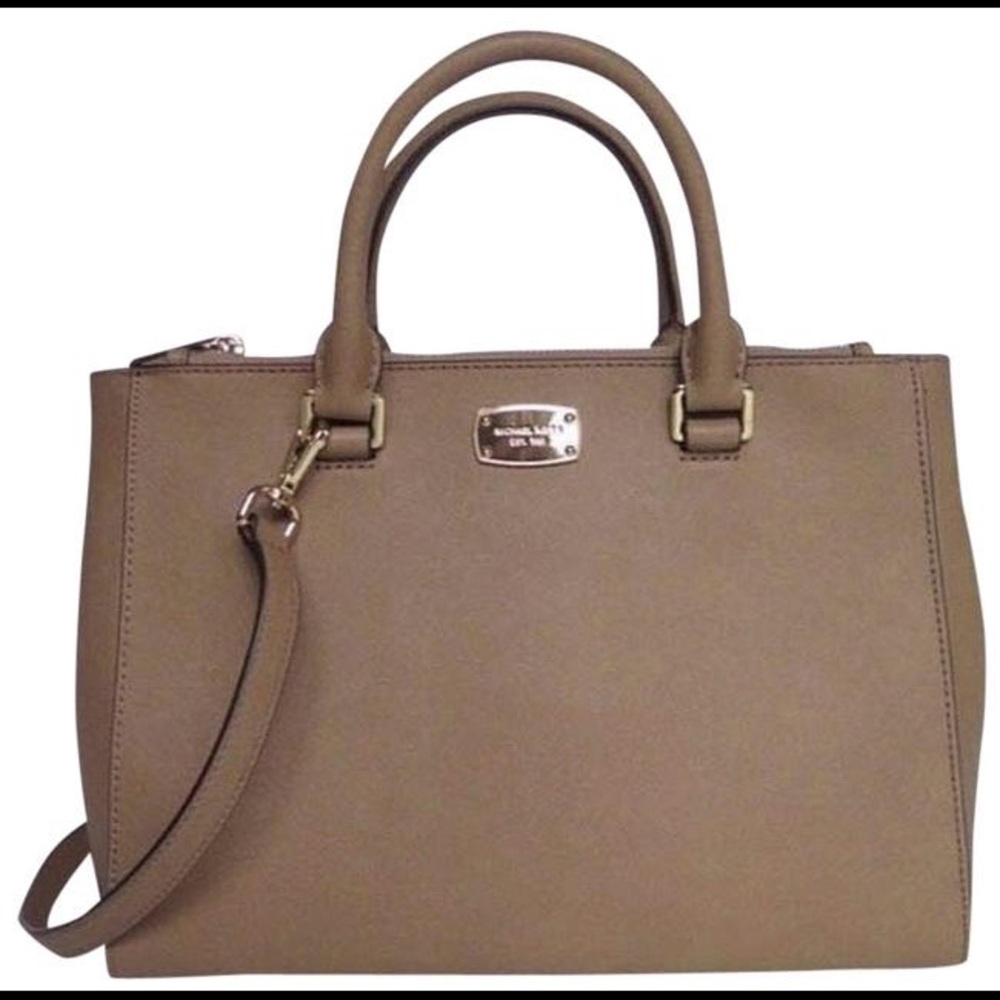 Michael Kors MK Keller Satchel Taupe